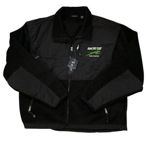 Arctic Cat The Race Rivers End Fleece Jacket Mens Large Black Full Zip NWT